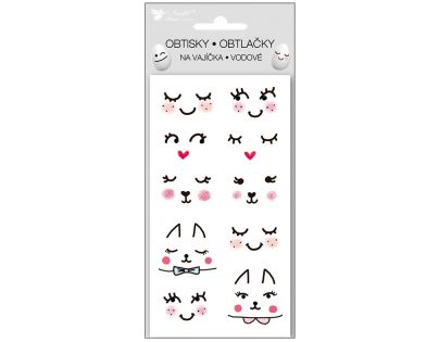 Anděl Vodové obtlačky Emoji na vajíčka Mačička 19 x 9 cm