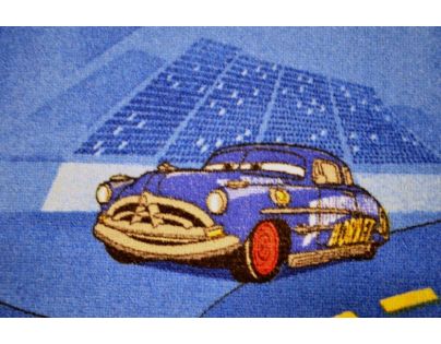 Vopi Cars koberec modrý 133 x 165 cm