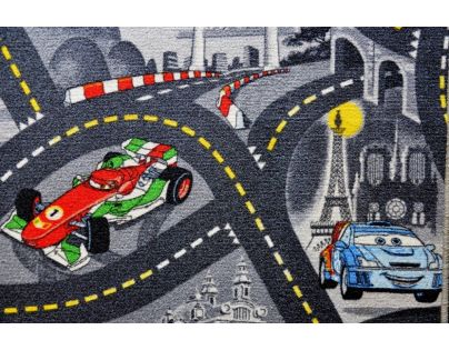 Vopi Cars koberec šedý 133 x 165 cm