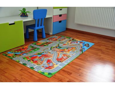 Vopi Hrací koberec město s přístavem 100 x 150 cm