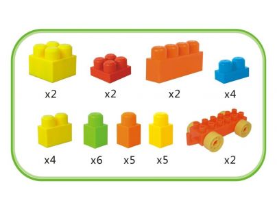 Vozík s kockami veľký 32 ks