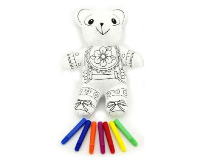 Teddies Vymaľuj si svojho medvedíka 30cm + fixy 7ks