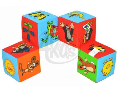 NELUN 5019 - Kostka Krtek textilní rozkládací 16x16cm v plastové tašce