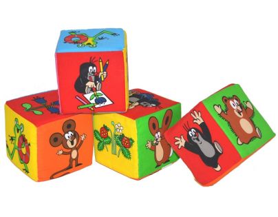 Wiky Krteček Kostka textilní 8 x 8 cm 4ks v plastové tašce