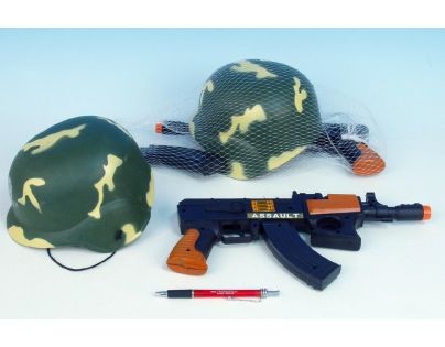 Wiky Vojáci sada přilba a samopal