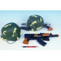 Wiky Vojáci sada přilba a samopal 2