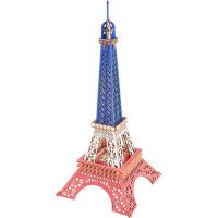 Woodcraft Drevené 3D puzzle Eiffelova veža vo farbách Francúzska