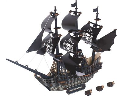 Woodcraft Drevené 3D puzzle Pirátska loď Čierna perla