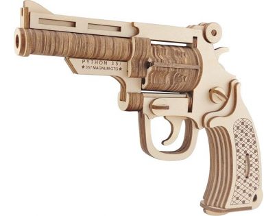 Woodcraft Drevené 3D puzzle Revolver M19