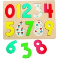Woody Puzzle na doske Číslice s pismenkami