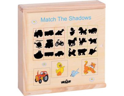 Woody Puzzle Hľadanie tieňov Mašinka 40 dielikov