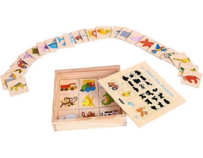 Woody Puzzle Hľadanie tieňov Mašinka 40 dielikov