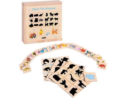 Woody Puzzle Hľadanie tieňov Mašinka 40 dielikov