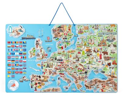 Woody Magnetická mapa EURÓPY, spoločenská hra 3 v 1, ČJ