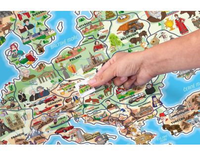 Woody Magnetická mapa EURÓPY, spoločenská hra 3 v 1, ČJ