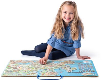 Woody Magnetická mapa EURÓPY, spoločenská hra 3 v 1, ČJ