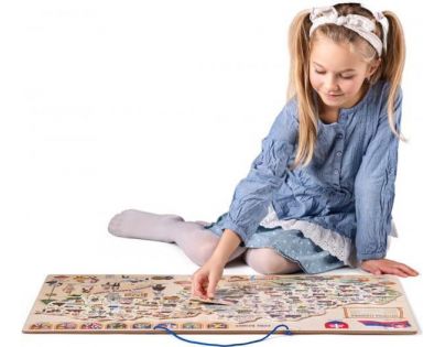 Woody Puzzle magnetické 3 v 1 Mapa Slovenska s obrázkami a spoločenská hra 164 dielikov SK verzia
