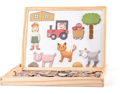 Woody Magnetická tabuľka so zvieratkami obojstranná