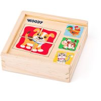 Woody Minipuzzle - Zvieratká v drev. krabičke
