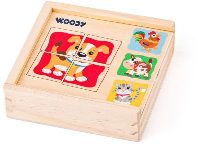 Woody Minipuzzle - Zvieratká v drev. krabičke