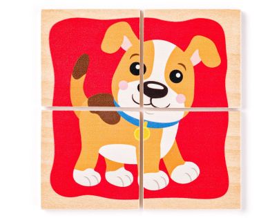 Woody Minipuzzle - Zvieratká v drev. krabičke