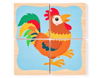 Woody Minipuzzle - Zvieratká v drev. krabičke