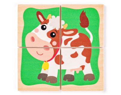 Woody Minipuzzle - Zvieratká v drev. krabičke