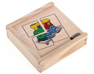 Woody Puzzle mini Mašinka v drevenej krabičke 16 dielikov