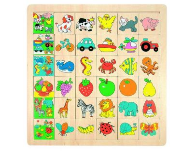 Woody Puzzle veľké Prilož kam čo patrí 36 dielikov
