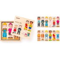 Woody Puzzle - Ľudia a povolania z celého sveta, v drev. krabičke