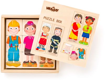 Woody Puzzle - Ľudia a povolania z celého sveta, v drev. krabičke