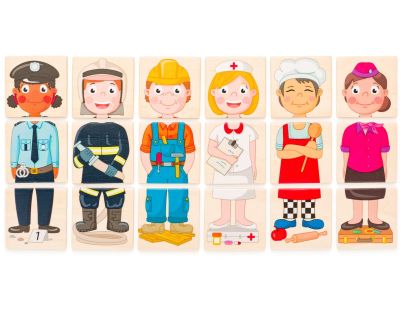 Woody Puzzle - Ľudia a povolania z celého sveta, v drev. krabičke