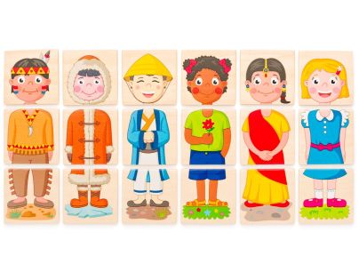 Woody Puzzle - Ľudia a povolania z celého sveta, v drev. krabičke