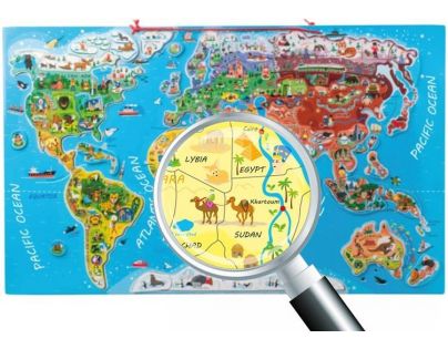 Woody Puzzle Mapa sveta Orbis pictus 91D