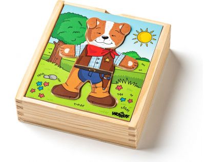 Woody Puzzle šatníková skriňa Psík 18 dielov