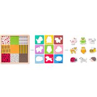 Woody Puzzle so zvieratkami, tvary-farba 2