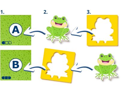 Woody Puzzle so zvieratkami, tvary-farba