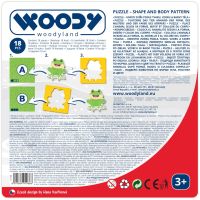 Woody Puzzle so zvieratkami, tvary-farba 4
