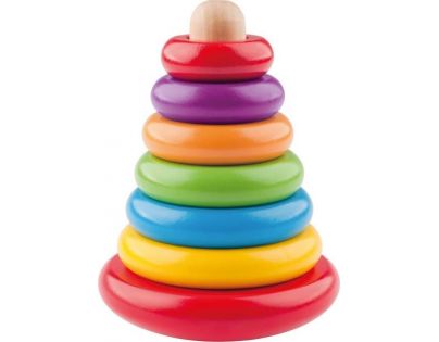 Woody Skladacia pyramída farebná Kača na stojančeku