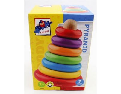 Woody Skladacia pyramída farebná Kača na stojančeku
