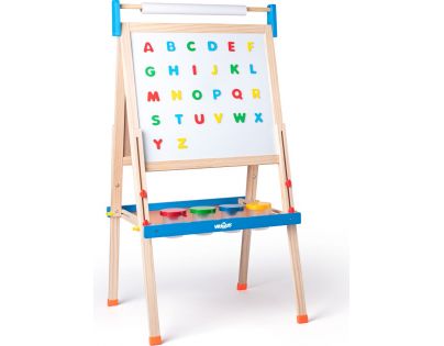 Woody Tabuľa ABC s písmenami s rolou papiera a téglikmi