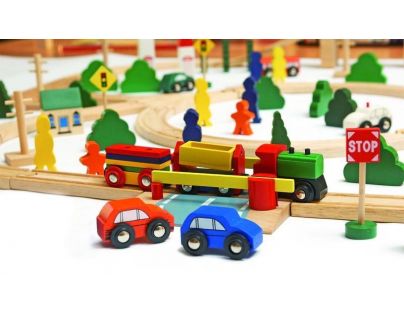 Woody 90902 - Vláčkodráha Maxi, 120 dílů