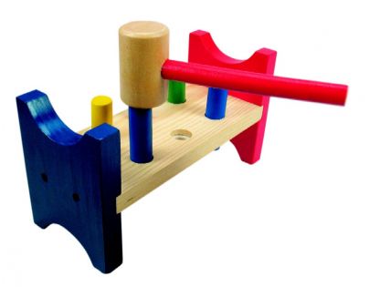 WOODY Zatloukačka set kolíčky a palička