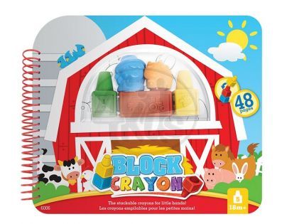 Wooky Block Crayon Omalovánky farma 5ks pastelek
