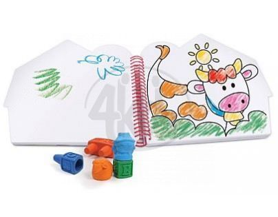 Wooky Block Crayon Omalovánky farma 5ks pastelek