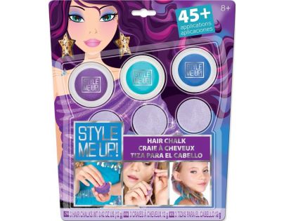 Wooky Style Me Up Křídy na vlasy 3 barvy Fialová, tyrkysová, modrá