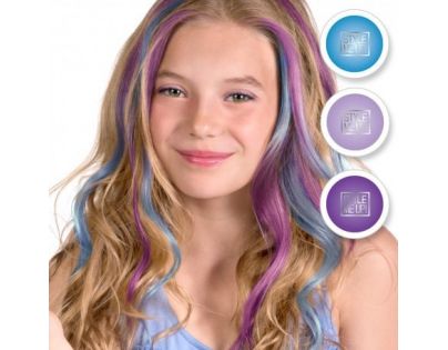 Wooky Style Me Up Křídy na vlasy 3 barvy Fialová, tyrkysová, modrá