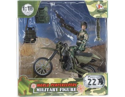 World Peacekeepers Figurka vojáka s doplňky Voják na motorce