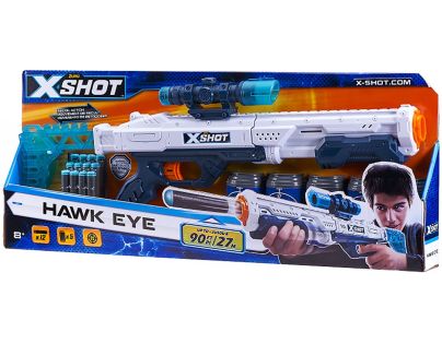 X-Shot Hawk Eye 5 plechoviek a 12 nábojov