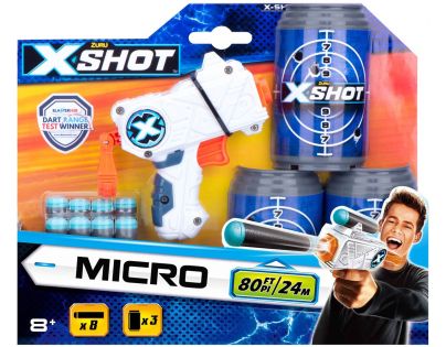 X-Shot Micro 3 plechovky 8 nábojov